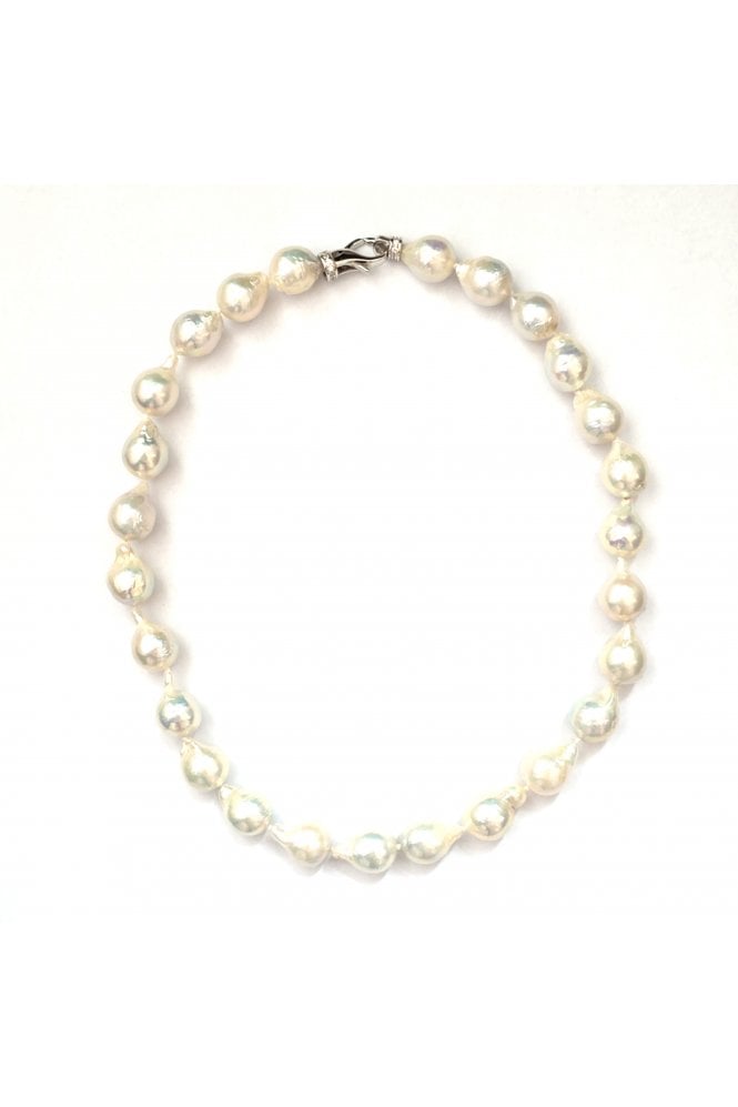 Freshwater Baroque Pearl Necklace Silver Lobster Clasp