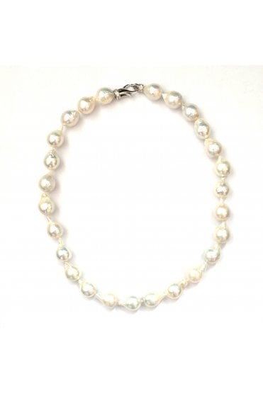 Freshwater Baroque Pearl Necklace Silver Lobster Clasp
