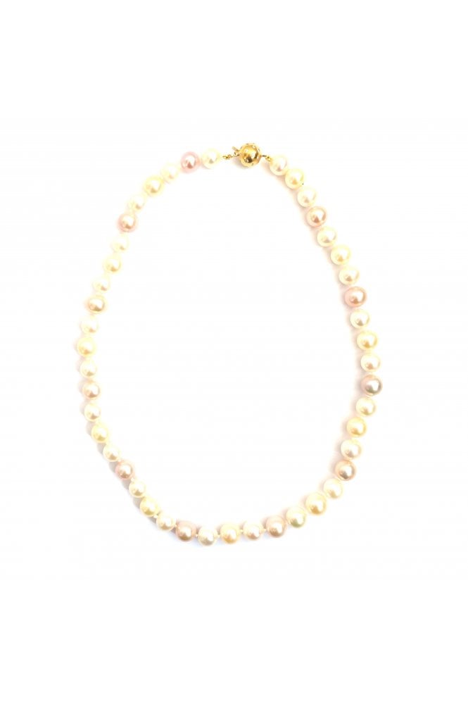 Freshwater Pearl Necklace 18ct Yellow Gold and Diamond Hook Clasp