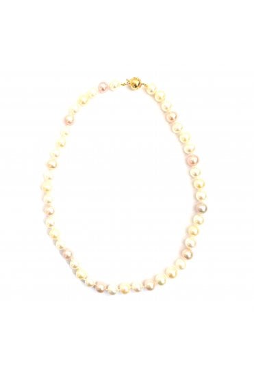 Freshwater Pearl Necklace 18ct Yellow Gold and Diamond Hook Clasp
