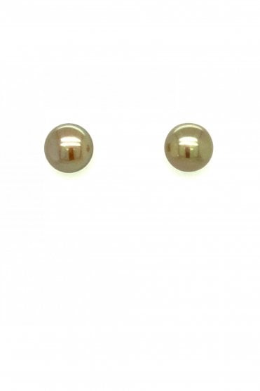 Grey Pearl Stud Earrings  9ct Yellow Gold