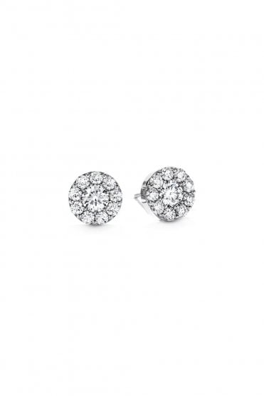 Hearts On Fire 18ct White Gold Diamond Cluster Stud Earrings FES02008W