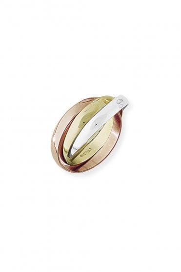 Mixed Metal Russian Wedding Bands 9ct White, Rose & Yellow Gold
