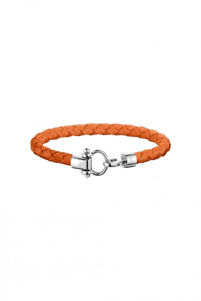 OMEGA  Aqua Sailing Bracelet, Stainless Steel & Saffron Braided Nylon OBA05CW00002R3