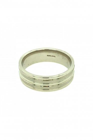 Palladium Flat Court Medium Edge Cut 38 Ring Width 7mm