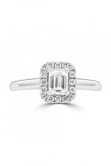 Plat Octagon Diamond Ring