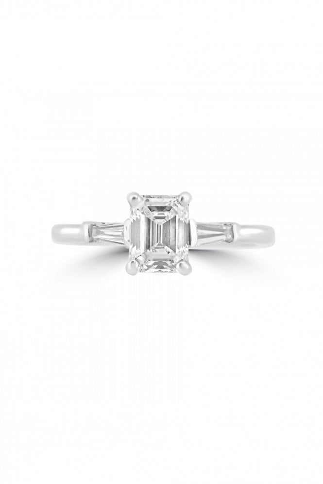 Plat Octagon Diamond Ring