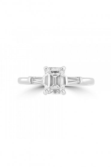 Plat Octagon Diamond Ring