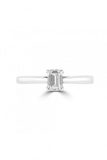 Plat Octagon Diamond Ring