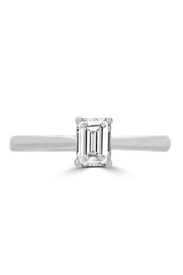 Plat Octagon Diamond Ring
