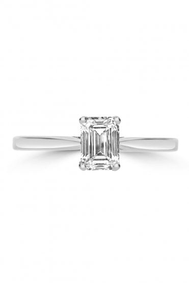 Plat Octagon Diamond Ring