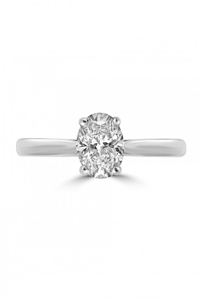 Plat Oval Diamond Ring