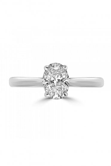 Plat Oval Diamond Ring