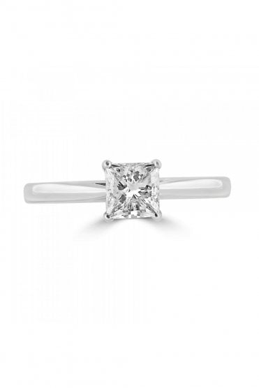 Plat Princess Diamond Ring