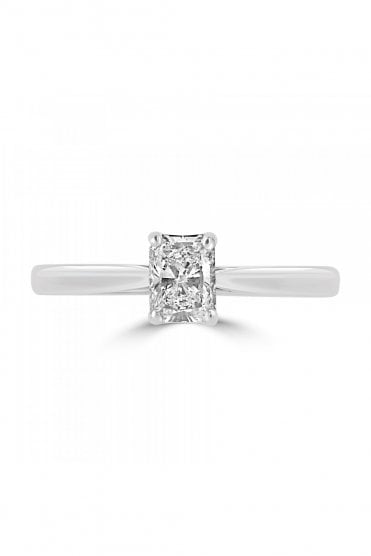 Plat Radiant Diamond Ring