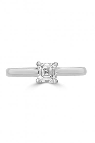 Plat Sq Octagon Diamond Ring