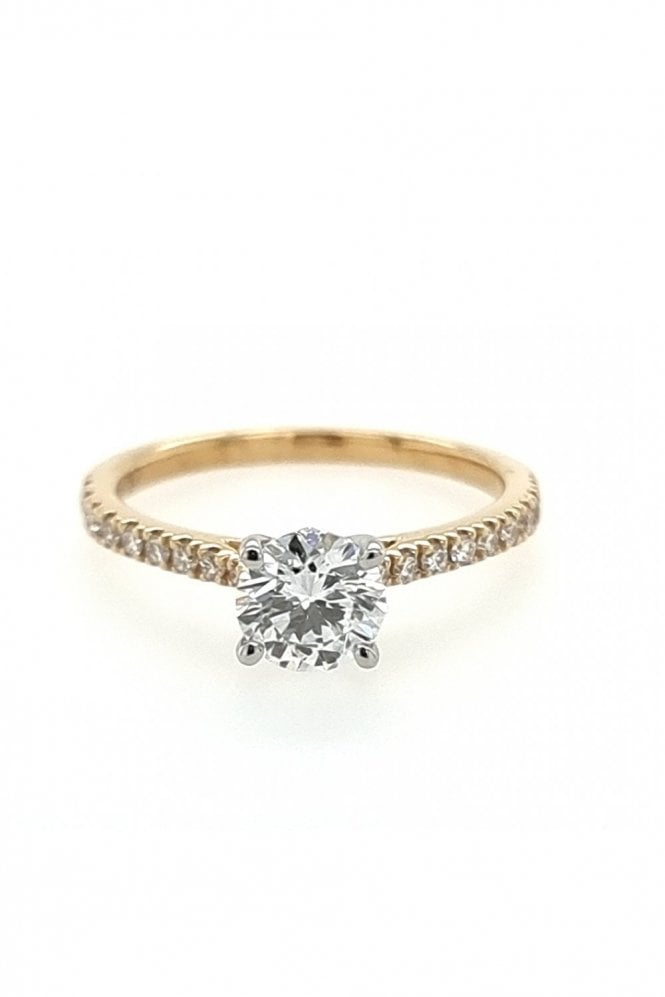 Platinum 0.85ct Single Round Brilliant Cut Diamond Ring