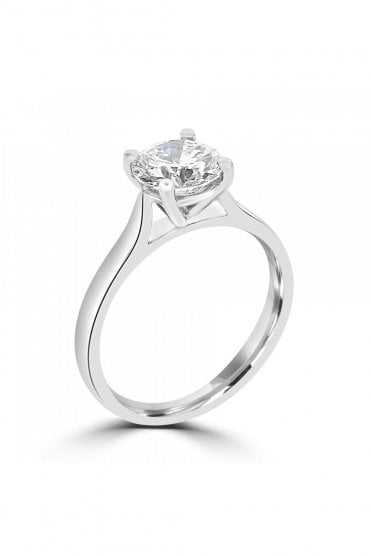 Platinum 1.40ct Single Round Brilliant Cut Diamond Ring