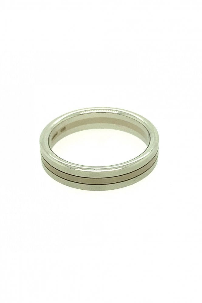 Christian Bauer Platinum & 18ct White Gold 5mm Satin Finish Wedding Ring 273421-380290
