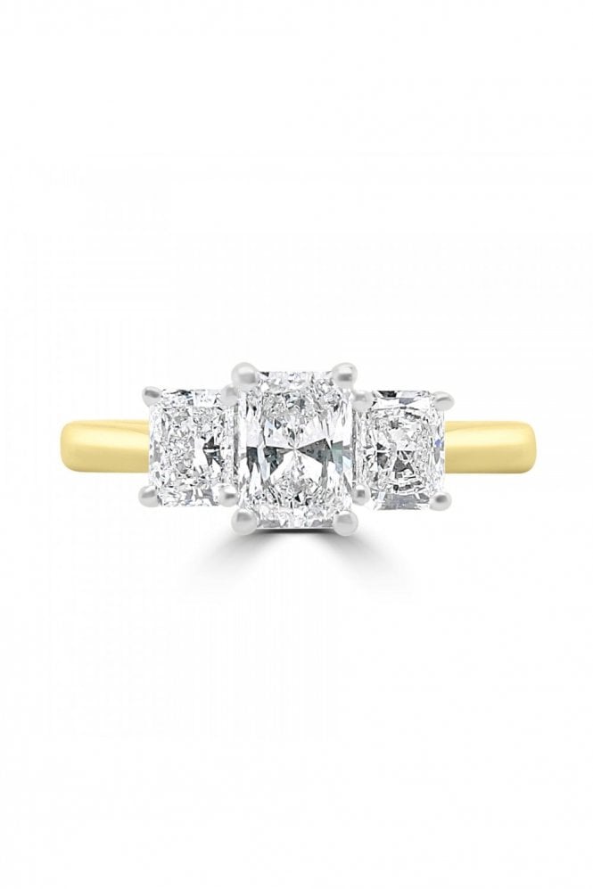 Platinum & 18ct Yellow Gold 3 Stone Diamond Ring Platinum & 18ct Yellow Gold Claw Set