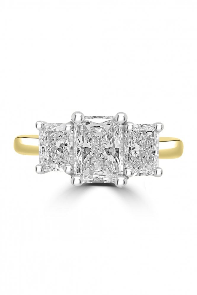 Platinum & 18ct Yellow Gold 3 Stone Diamond Ring Platinum & 18ct Yellow Gold Claw Set