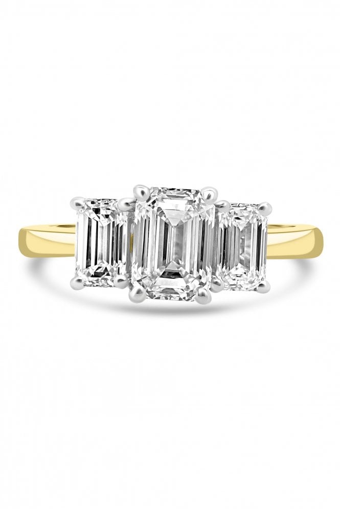 Platinum & 18ct Yellow Gold 3 Stone Diamond Ring Platinum & 18ct Yellow Gold Claw Set