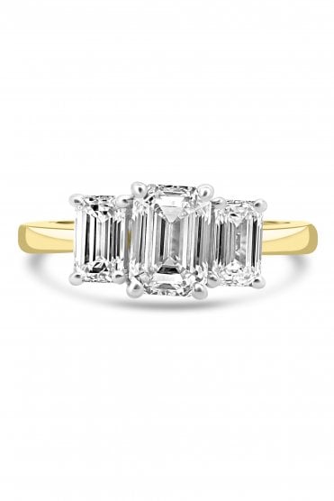 Platinum & 18ct Yellow Gold 3 Stone Diamond Ring Platinum & 18ct Yellow Gold Claw Set