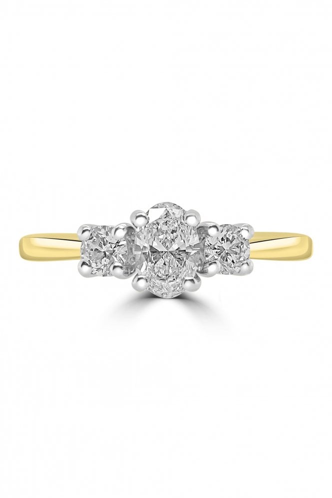 Platinum & 18ct Yellow Gold 3 Stone Diamond Ring Platinum & 18ct Yellow Gold Claw Set