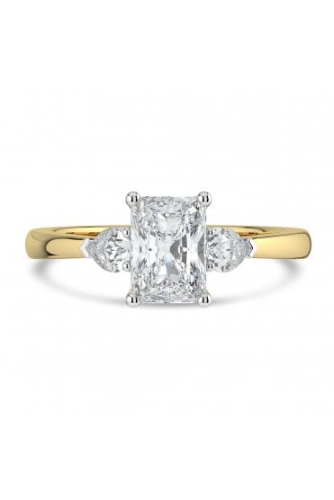 Platinum & 18ct Yellow Gold 3 Stone Diamond Ring Platinum Claw Set