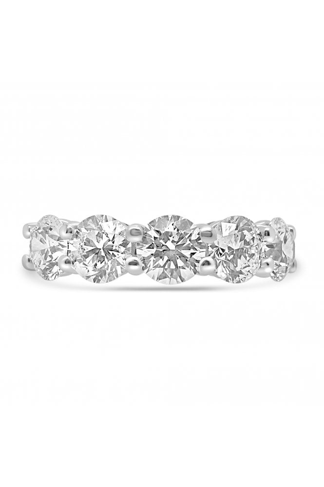 Platinum & 18ct Yellow Gold 5 Stone Diamond Ring Round Brilliant 2.53ct