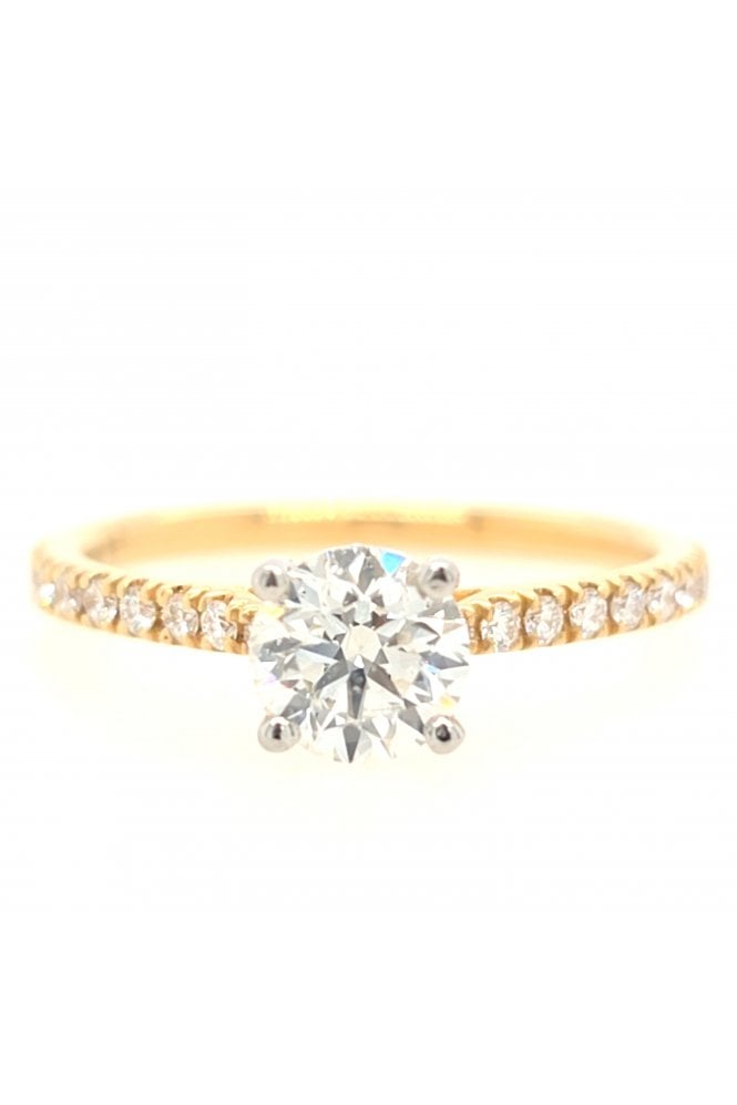 Platinum & 18ct Yellow Gold Diamond Ring Platinum Claw Set