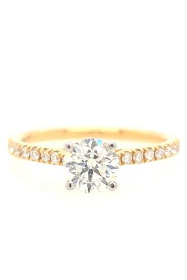 Platinum & 18ct Yellow Gold Diamond Ring Platinum Claw Set