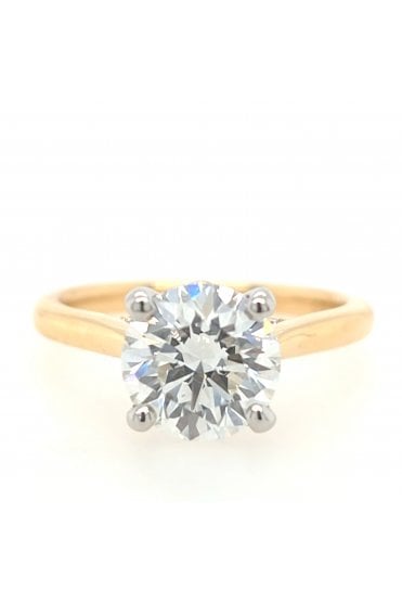 Platinum & 18ct Yellow Gold Diamond Solitaire Ring Centre Diamond Carat Weight 2.05ct