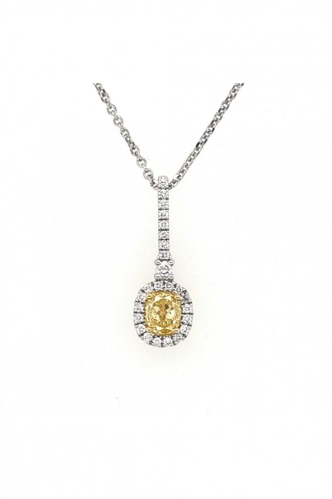 Platinum & 18ct Yellow Gold Fancy Yellow Diamond Pendant Fancy Yellow Diamond 18ct Yellow Gold Claw Set
