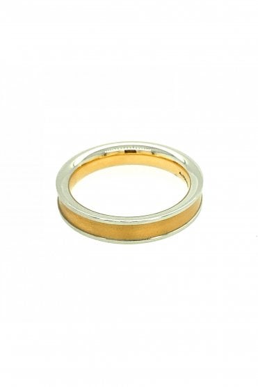 Platinum & 18ct Yellow Gold Satin & Polished Finish Wedding Ring 273702-384090