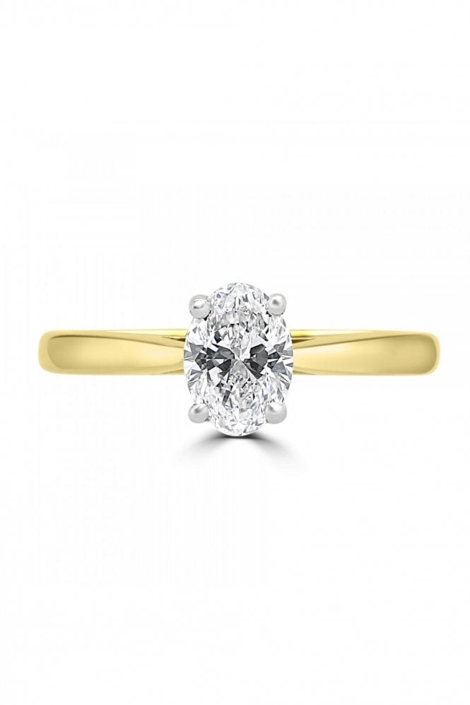 Platinum & 18ct Yellow Gold Single Stone Diamond Ring Platinum & 18ct Yellow Gold 4 Claw
