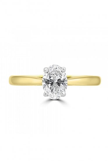 Platinum & 18ct Yellow Gold Single Stone Diamond Ring Platinum & 18ct Yellow Gold 4 Claw