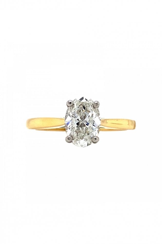 Platinum & 18ct Yellow Gold Single Stone Diamond Ring Platinum & 18ct Yellow Gold 4 Claw