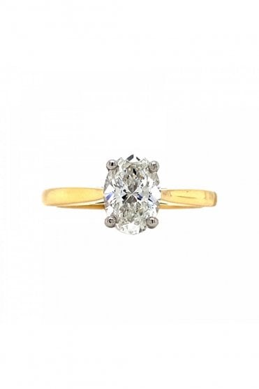 Platinum & 18ct Yellow Gold Single Stone Diamond Ring Platinum & 18ct Yellow Gold 4 Claw