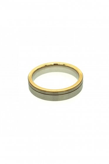 Platinum & 18ct Yellow Gold with Satin & Polished Finish Wedding Ring 0273733-384690-006