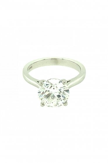 Platinum 3.01ct Diamond Ring Claw Set Round Brilliant Cut