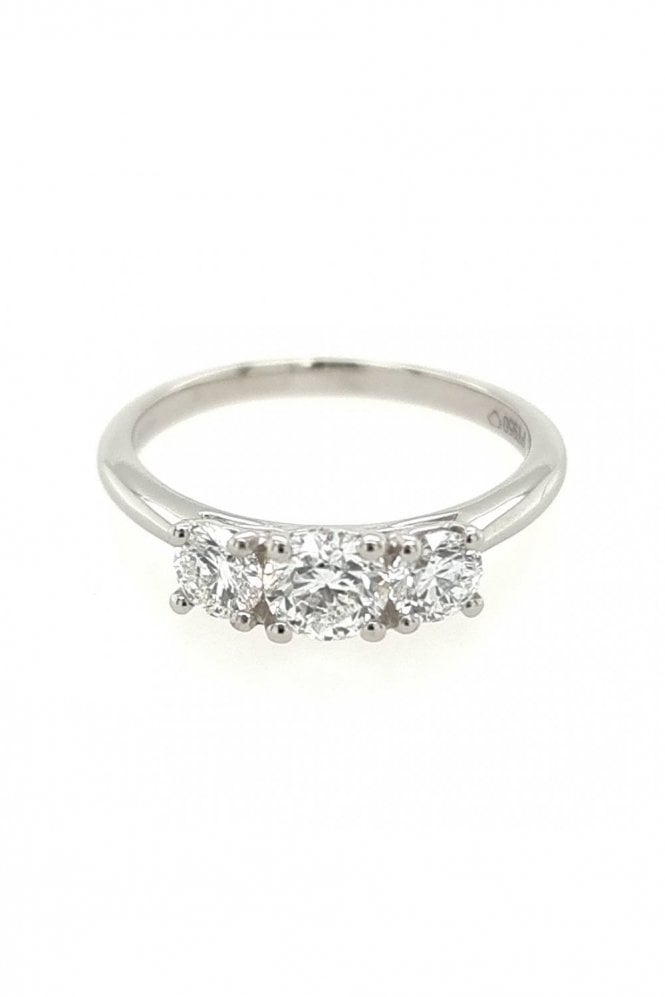 Platinum 3 Stone Diamond Ring Platinum Claw Set