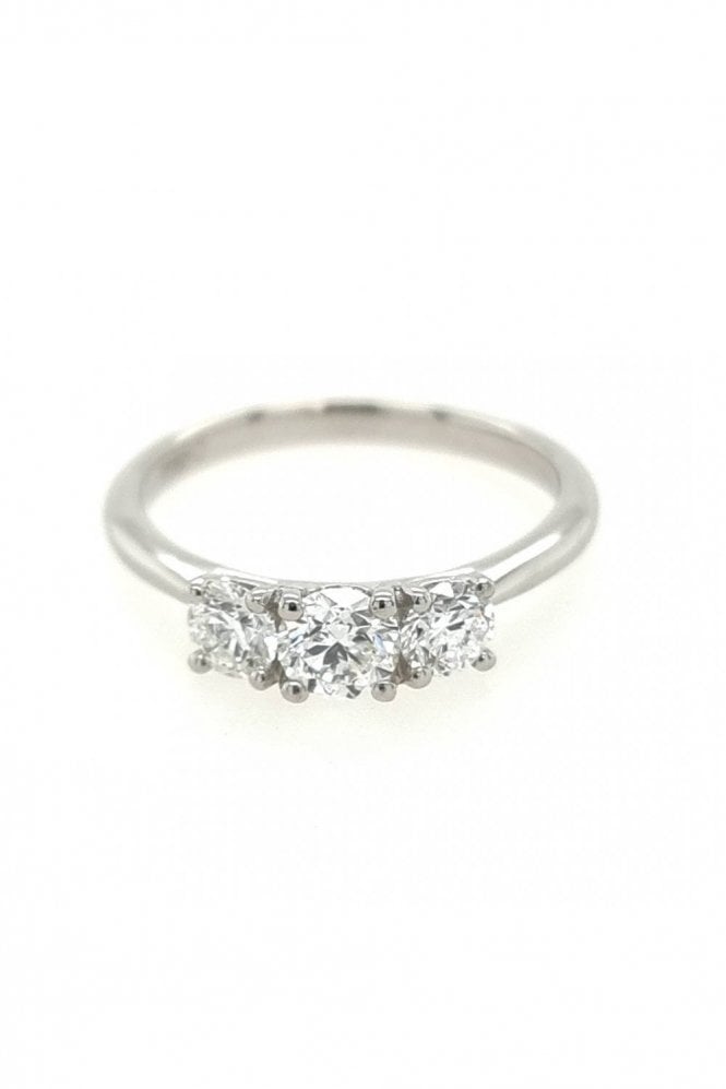 Platinum 3 Stone Diamond Ring Platinum Claw Set