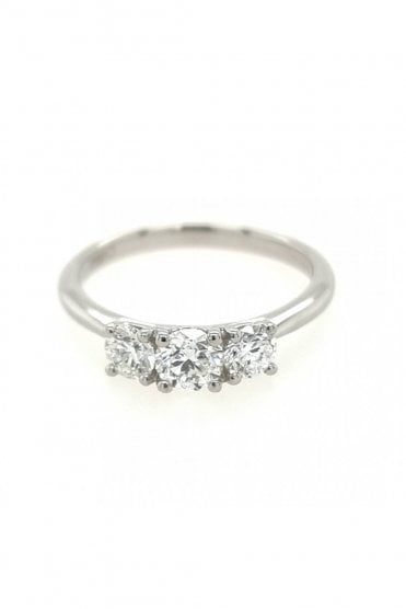 Platinum 3 Stone Diamond Ring Platinum Claw Set