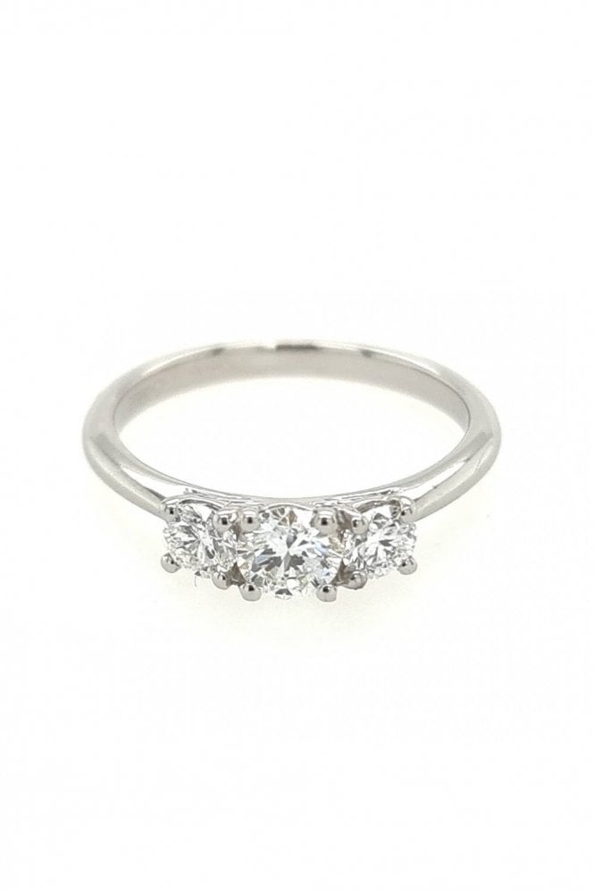 Platinum 3 Stone Diamond Ring Platinum Claw Set