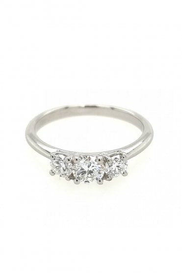 Platinum 3 Stone Diamond Ring Platinum Claw Set