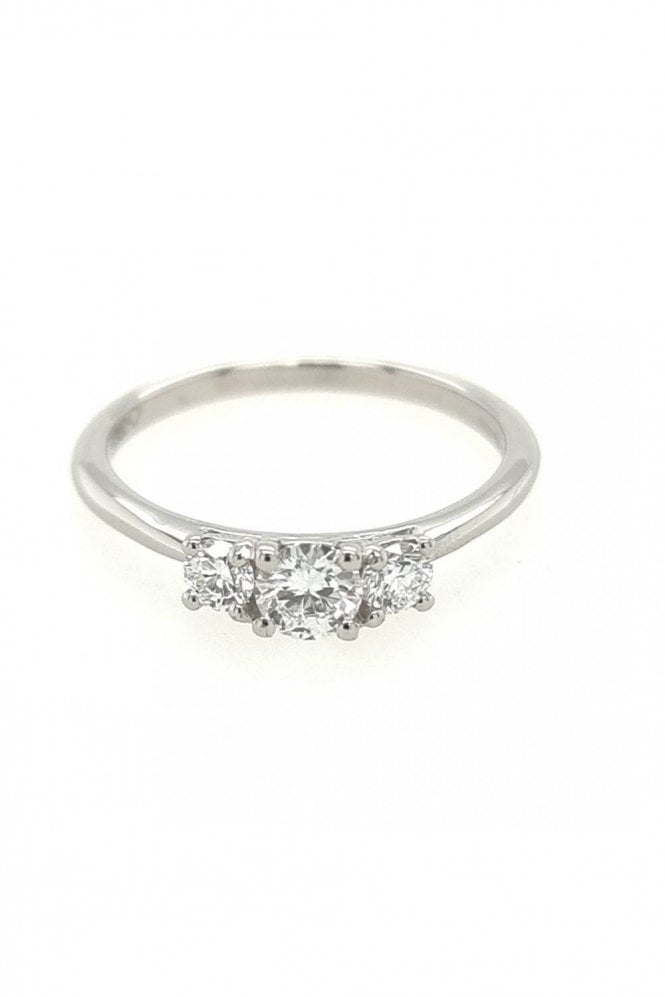 Platinum 3 Stone Diamond Ring Platinum Claw Set