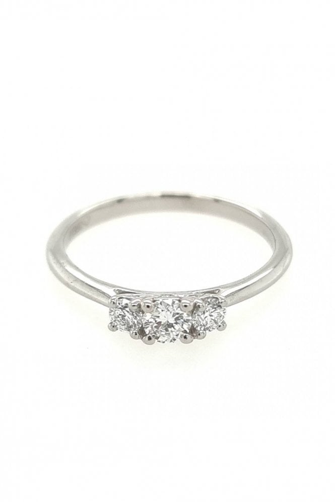 Platinum 3 Stone Diamond Ring Platinum Claw Set