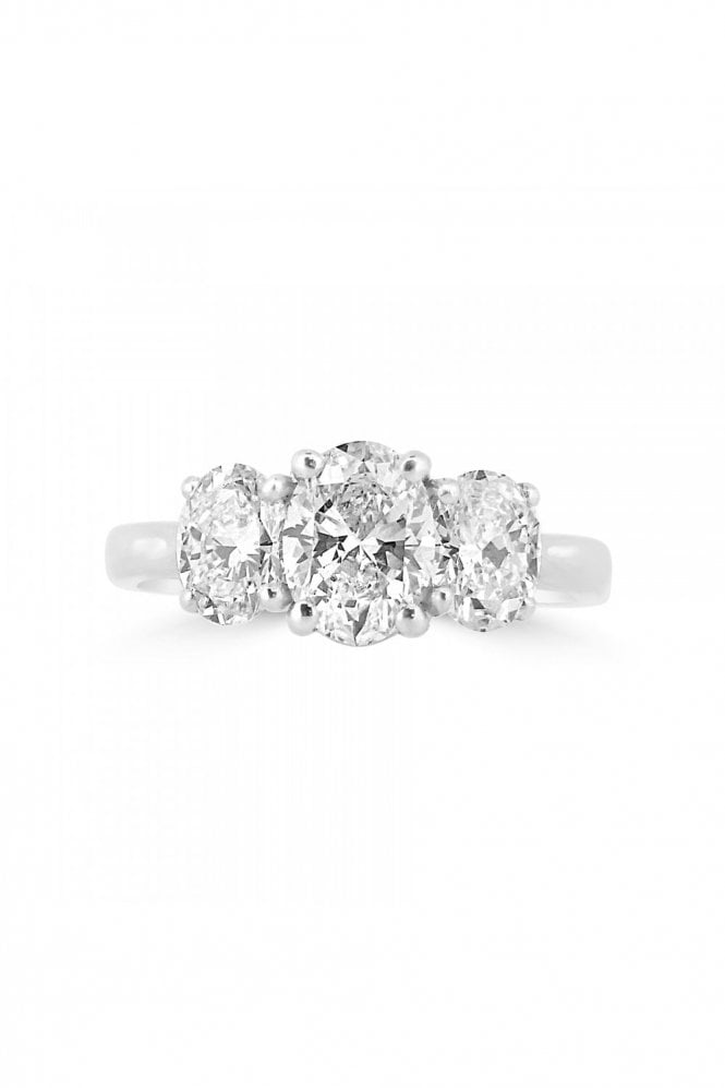 Platinum 3 Stone Diamond Ring  Platinum Claw Set