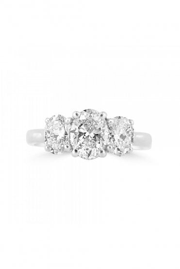 Platinum 3 Stone Diamond Ring  Platinum Claw Set